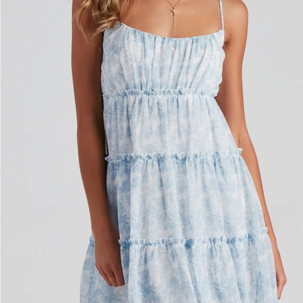 Altar'd State Light Blue Floral Dress
